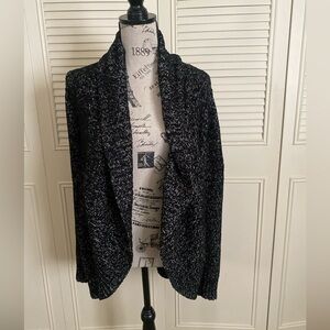 A New Day Target Black Gray Marl open front drape cascade cardigan sweater
